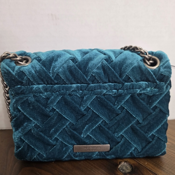 Kurt Geiger Teal Velvet Shoulder Bag - NWT - Picture 4 of 12